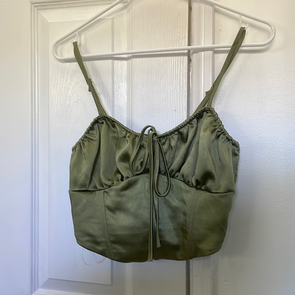 Sage green pacsun satin corset top